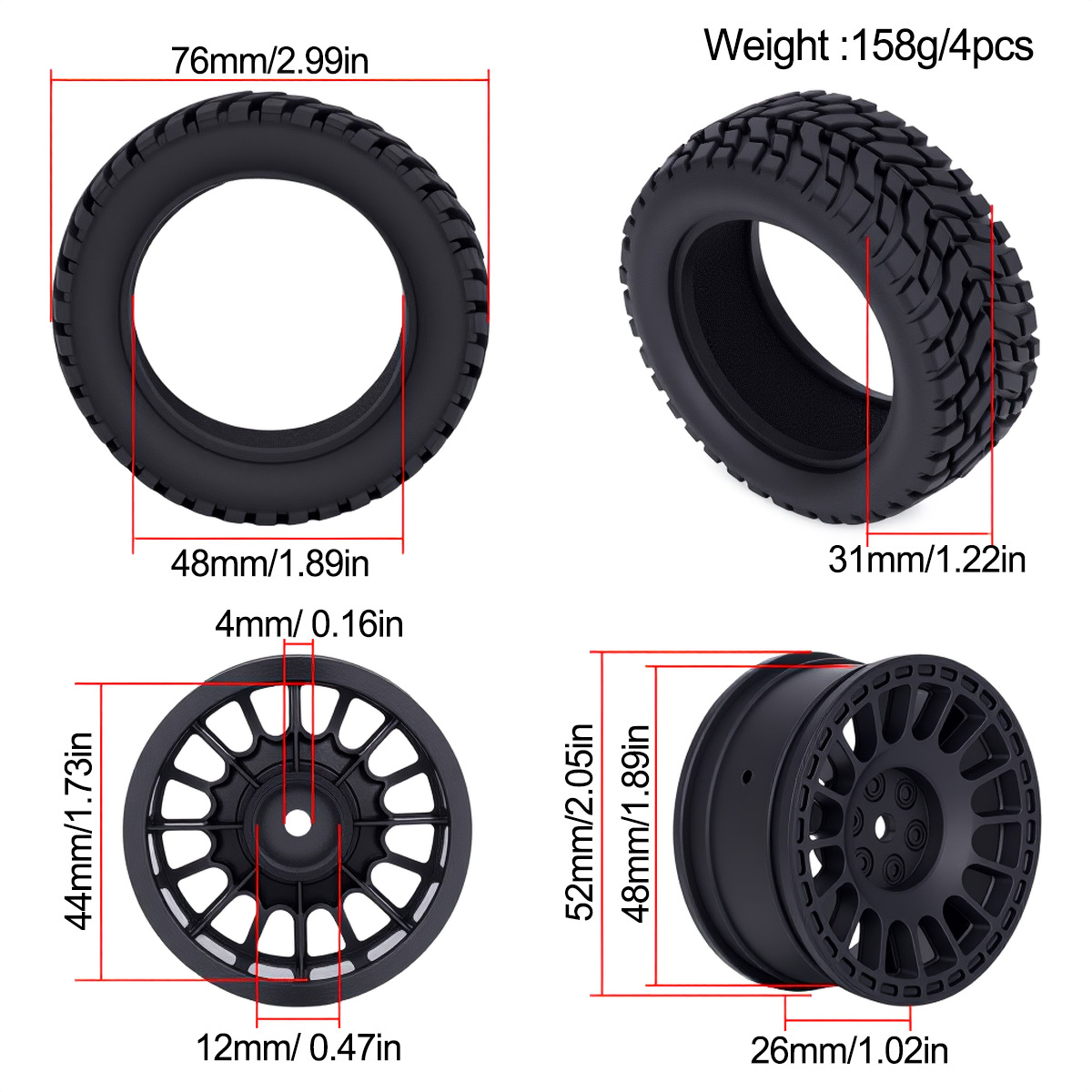 ยางพลาสติกสำหรับรถแข่งขนาด 1.9 - Tamiya Model Rc Car บทวิจารณ์และราคา